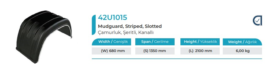 CAMURLUK 680 X 2100 X 1350  MM USTU DUZ SERITLI KANALLI AYMEKS